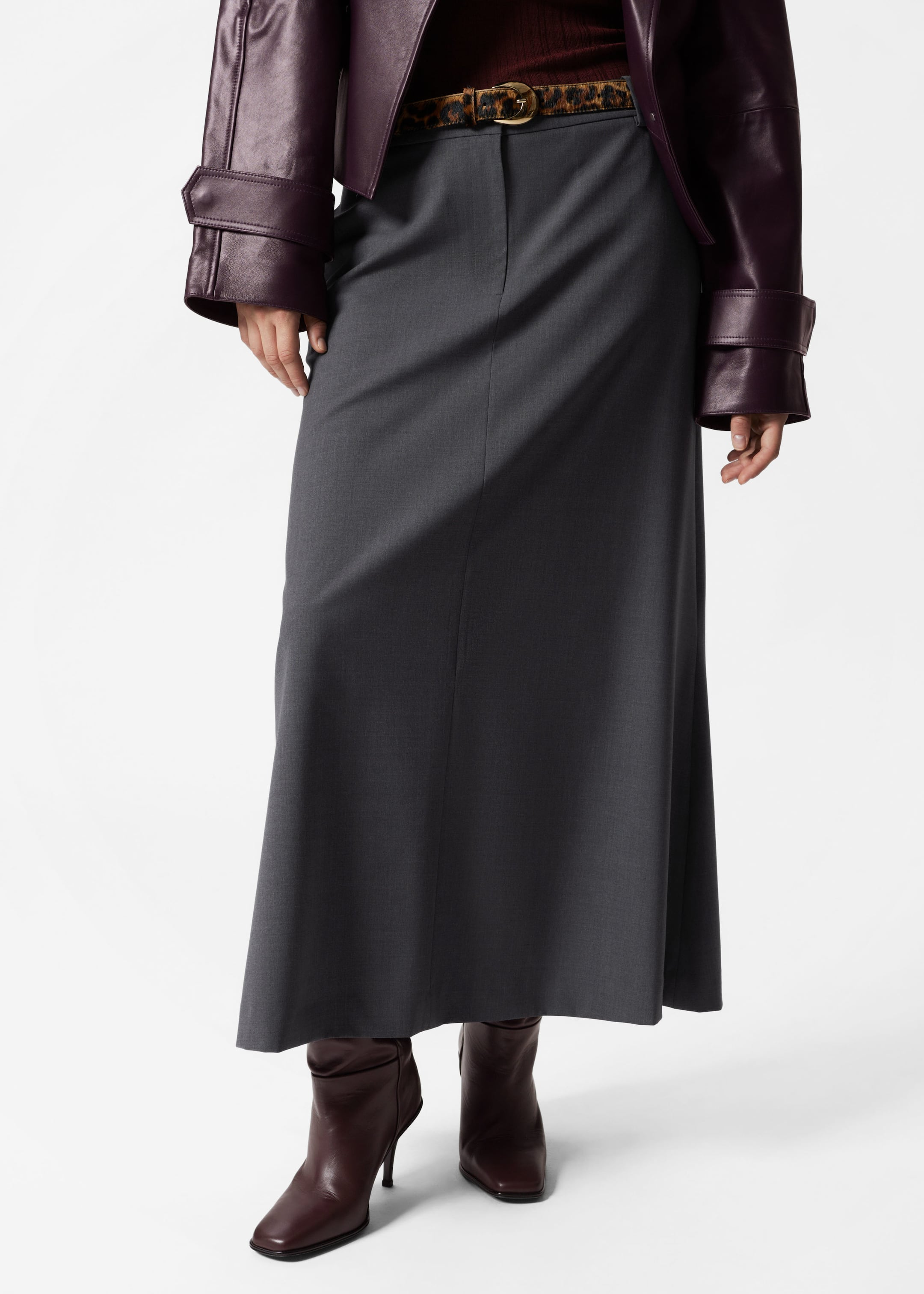 Flared Tailored Maxi Skirt - Grey - & Other Stories NL