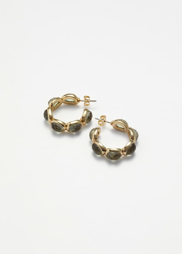 Vibrant Crystal Hoops