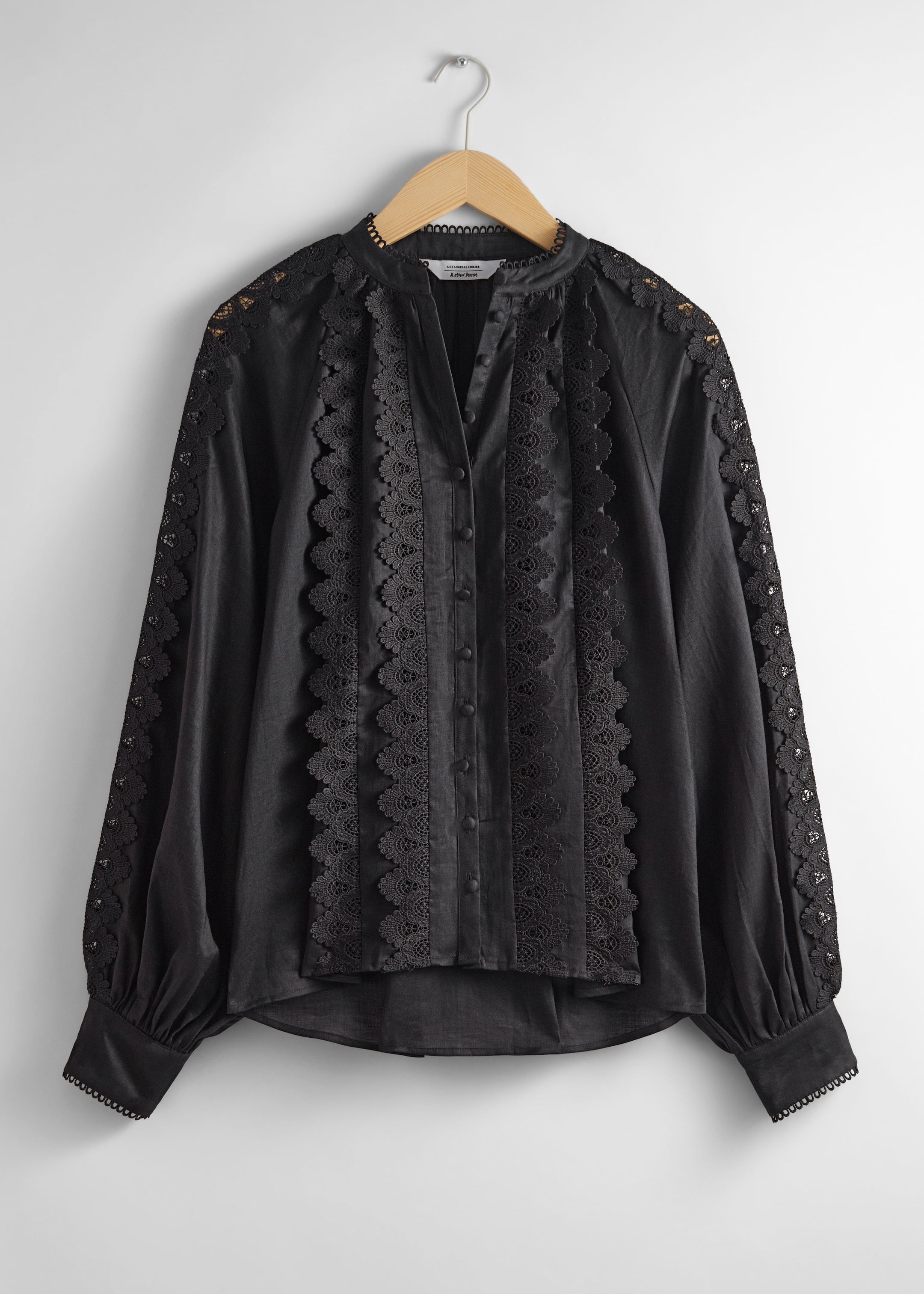 Scalloped Lace Blouse - Black - Still Life