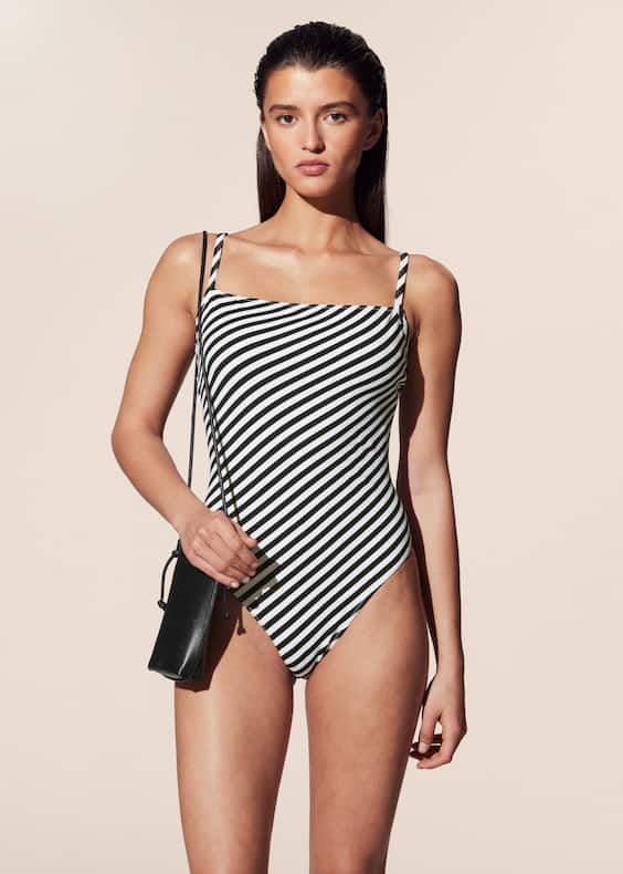 Straight-Neck Swimsuit