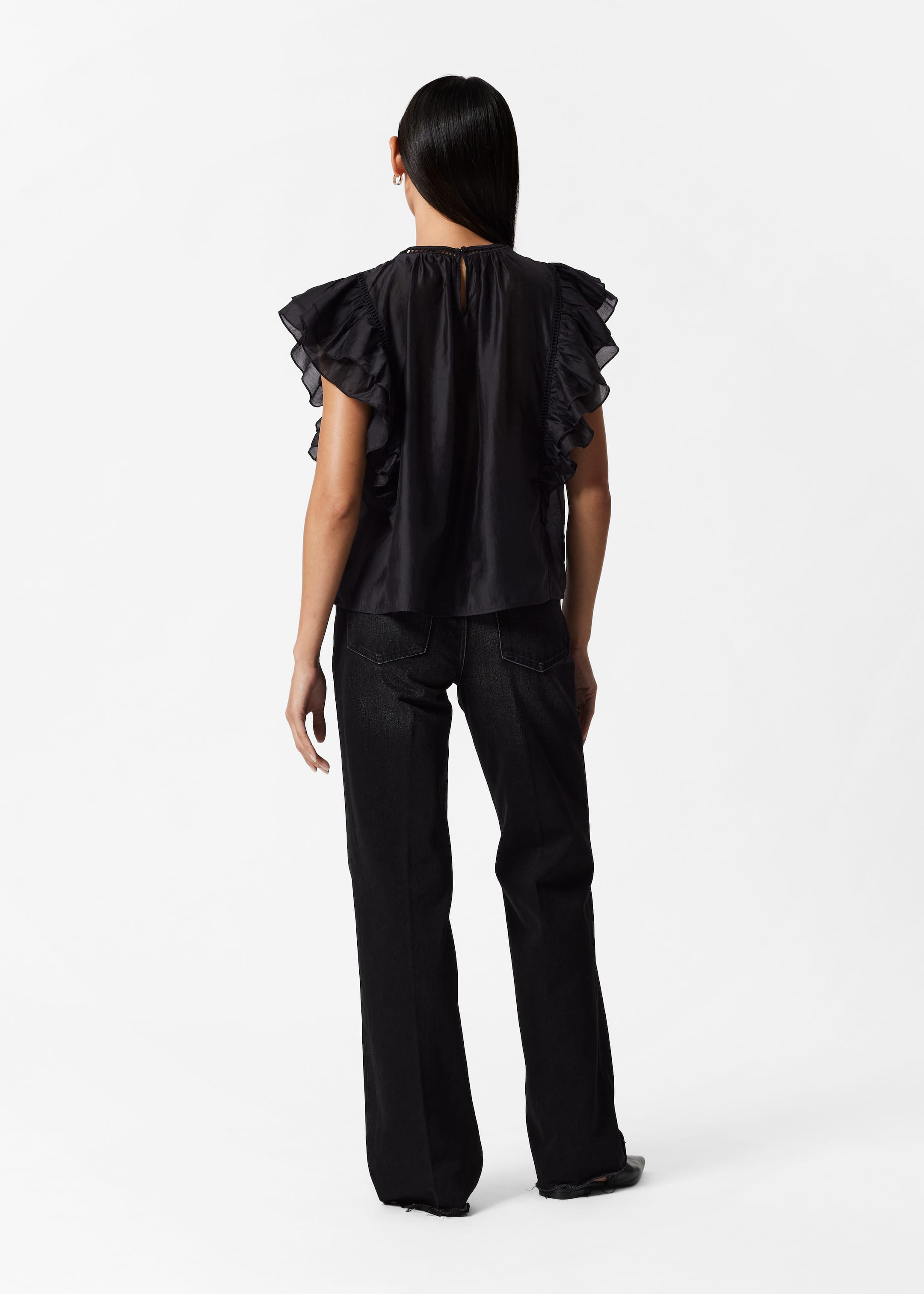 Ruffled Top - Black - Lookbook