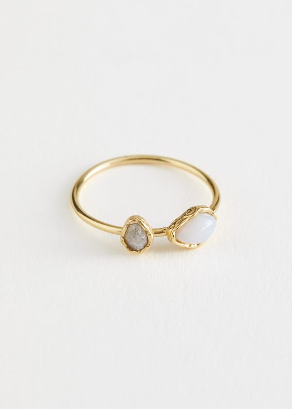 Duo Stone Pendant Ring