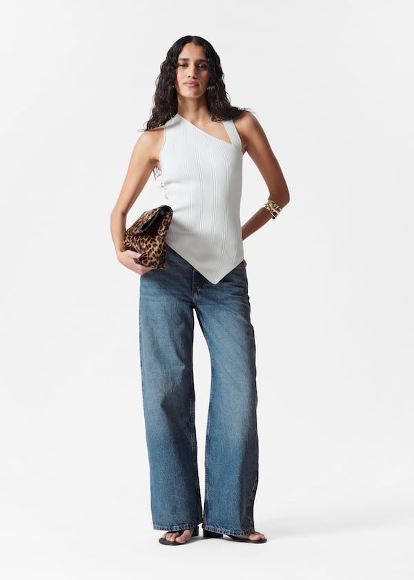 Asymmetric Rib-Knit Top