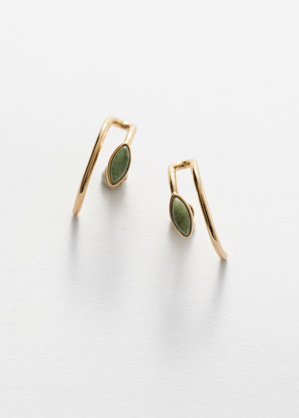 Ear-Cuff-Detail Stud Earrings