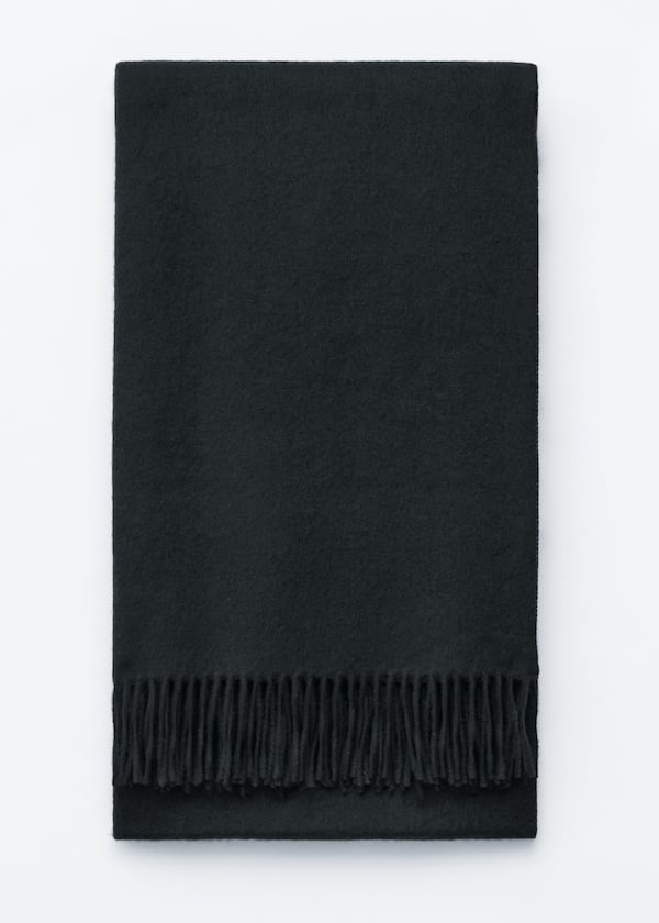 Fringed Wool Blanket Scarf