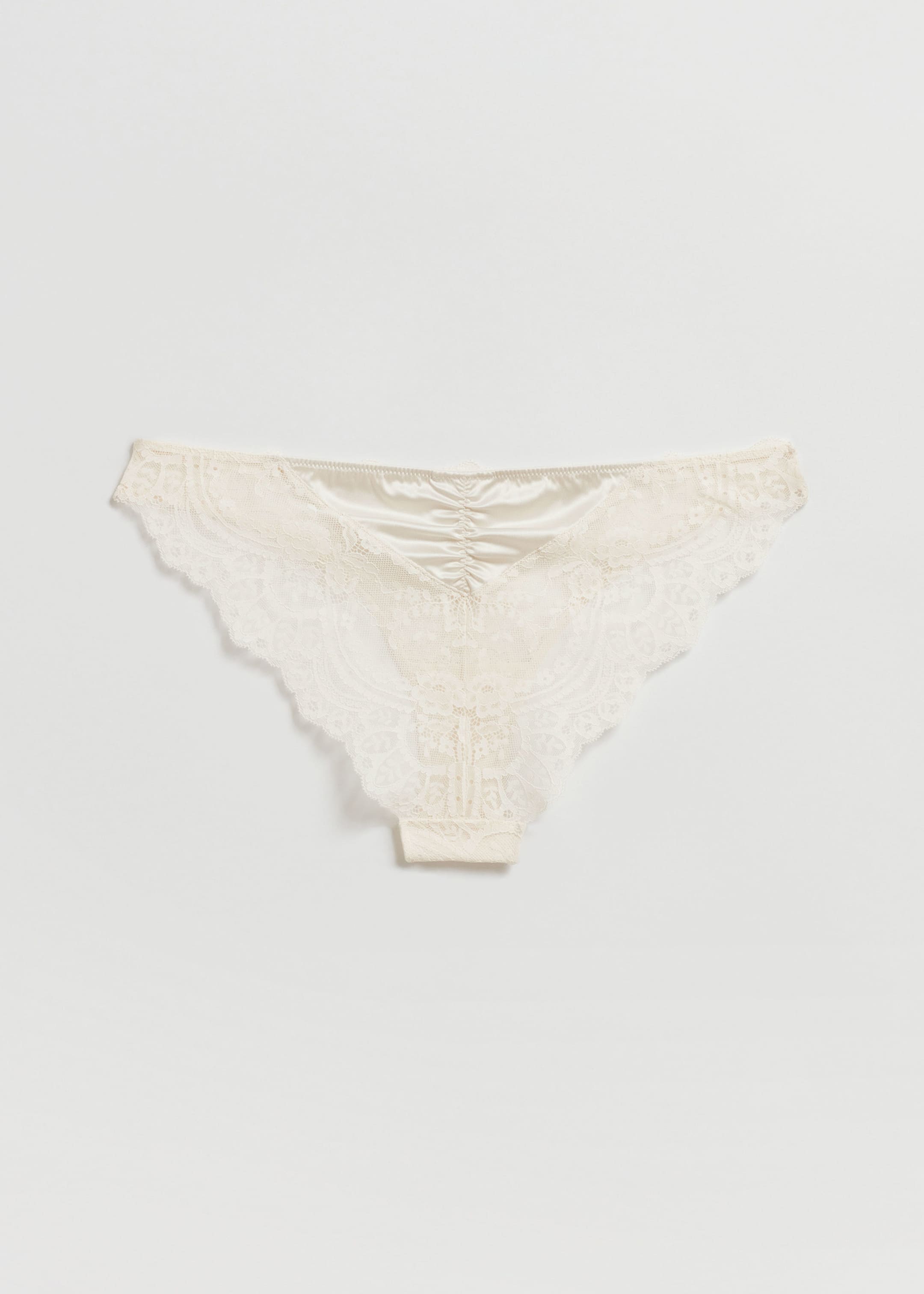 Satin Lace Briefs - Cream - Still Life