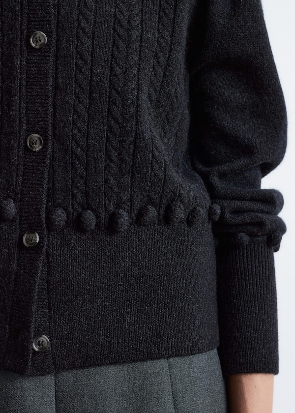 Cable-Knit Wool Cardigan