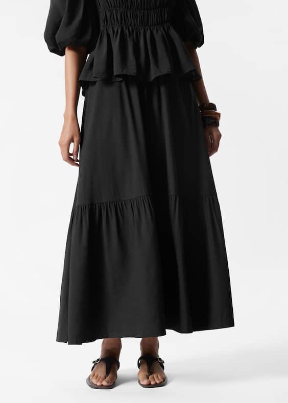 Tiered Midi Skirt