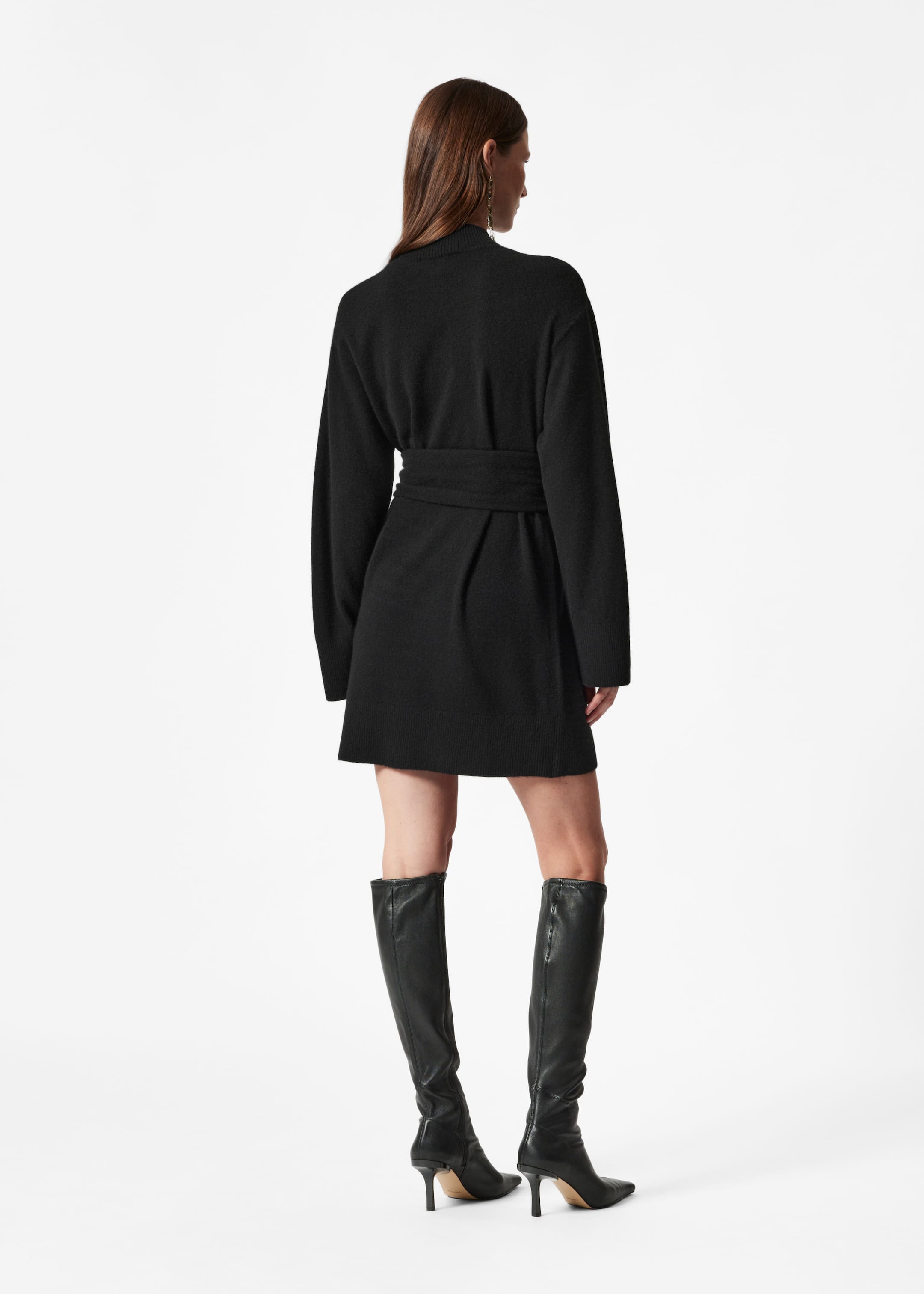 Cashmere Mini Dress - Black - Lookbook