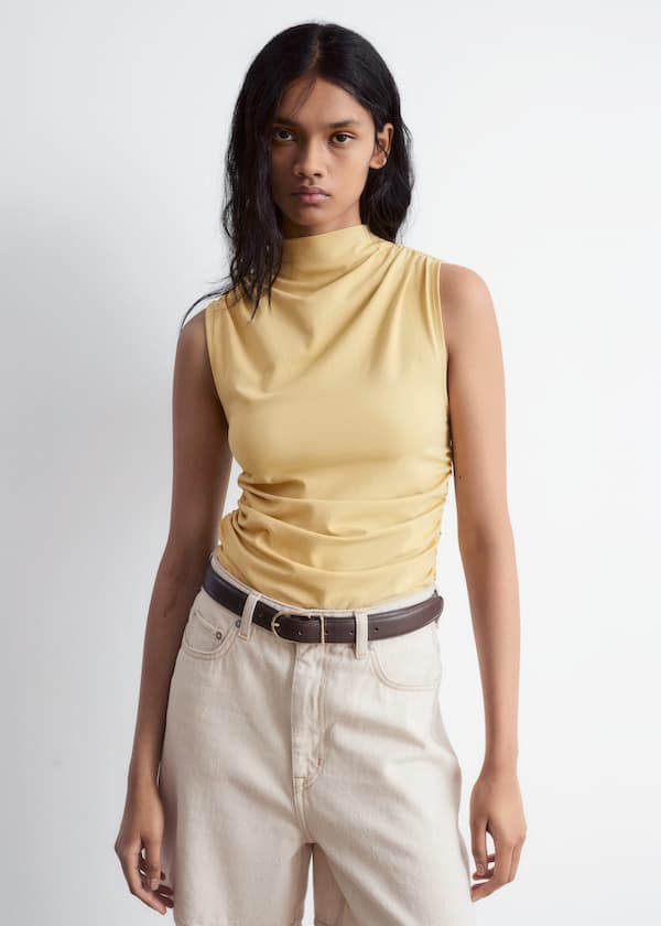 Sleeveless Mock-Neck Top