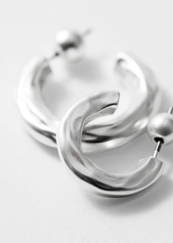 Textured Hoop Earrings Set