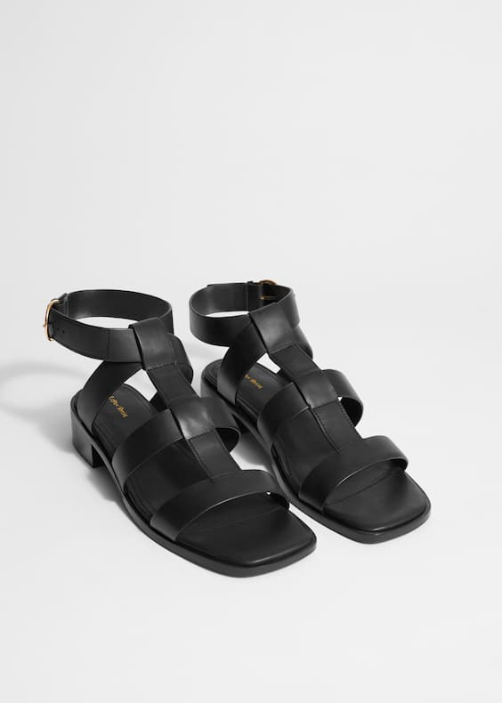 Ankle-Strap Leather Sandals