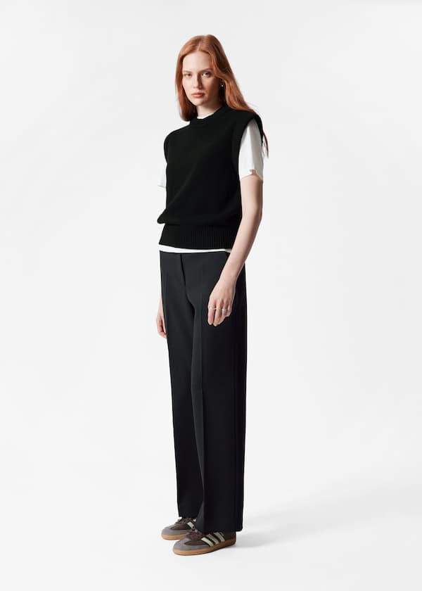 Wide Press-Crease Trousers