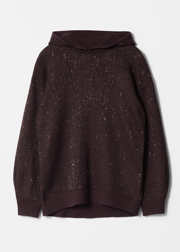 Metallic Knitted Hoodie
