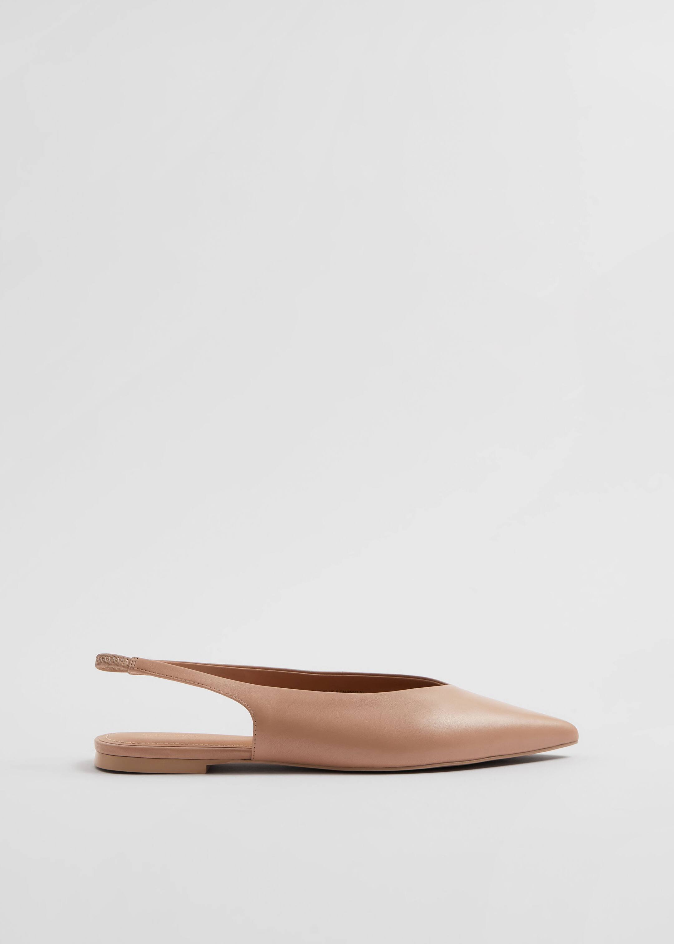 Pointy Leather Slingback Flats