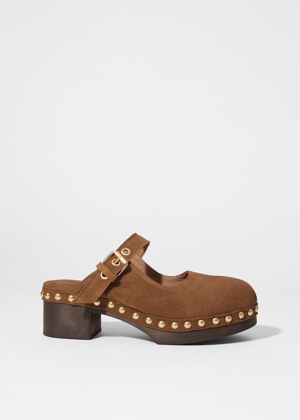 Mary-Jane Leather Mules