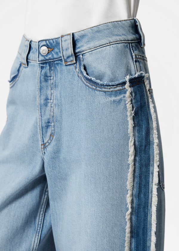 Fringed Wide-Leg Jeans
