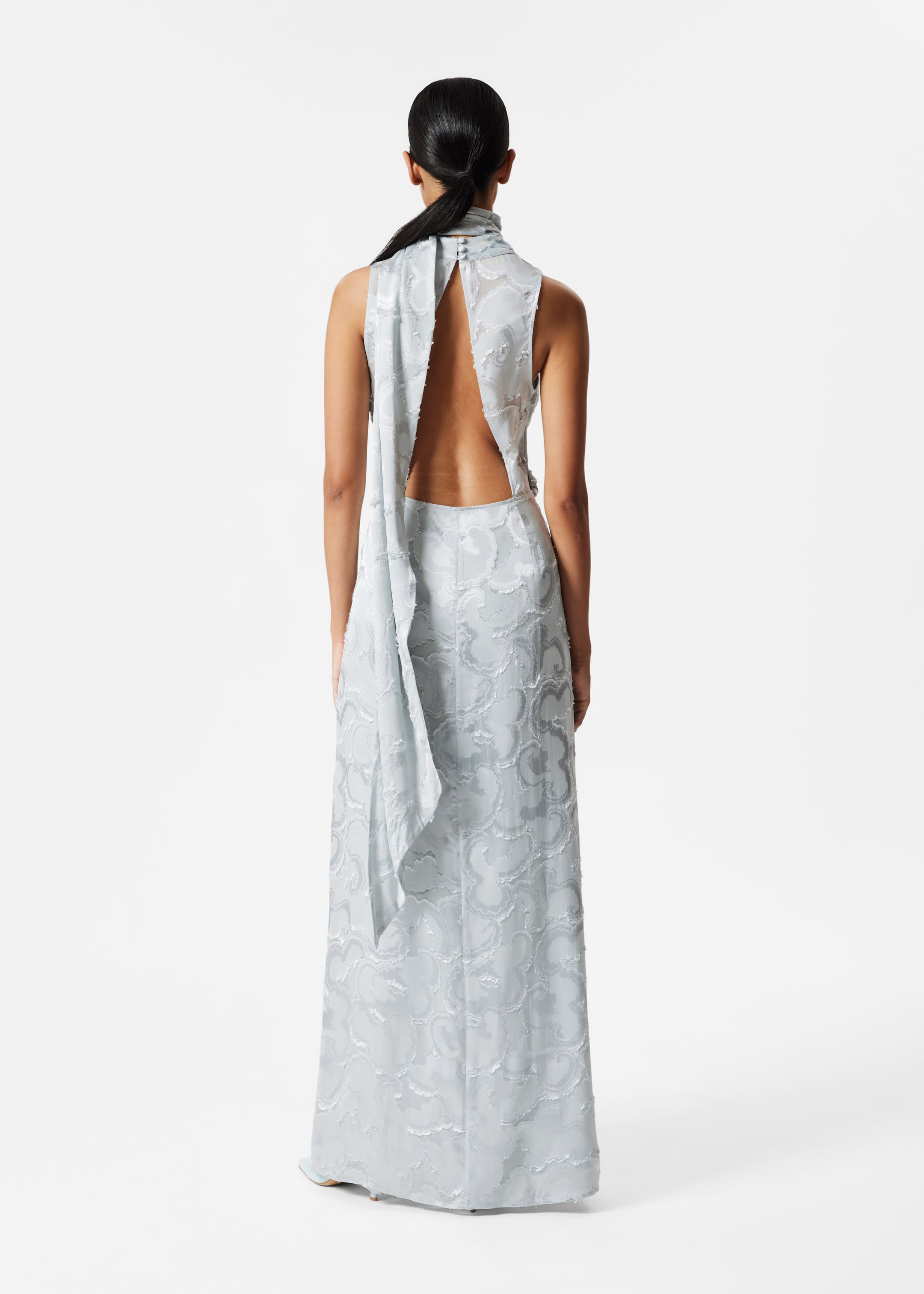 Silk-Blend Jacquard Maxi Dress - Pale Blue - Lookbook