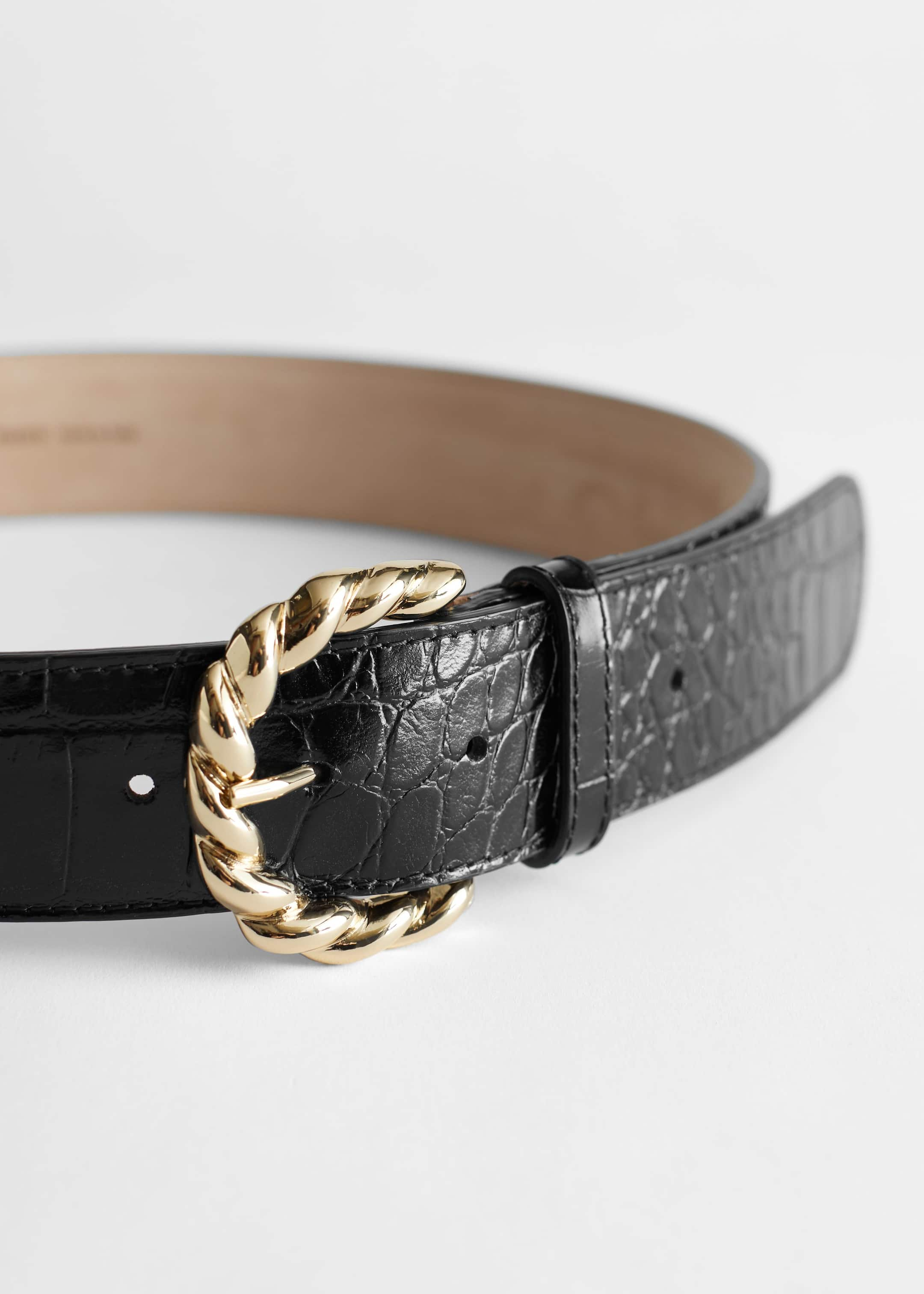 Braid Buckle Leather Belt - {{variantName}} - Descriptive Detail