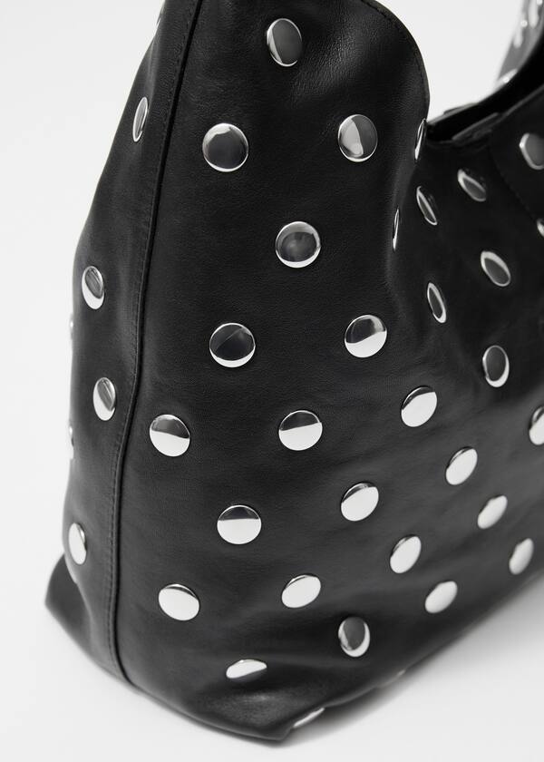 Studded Leather Tote Bag