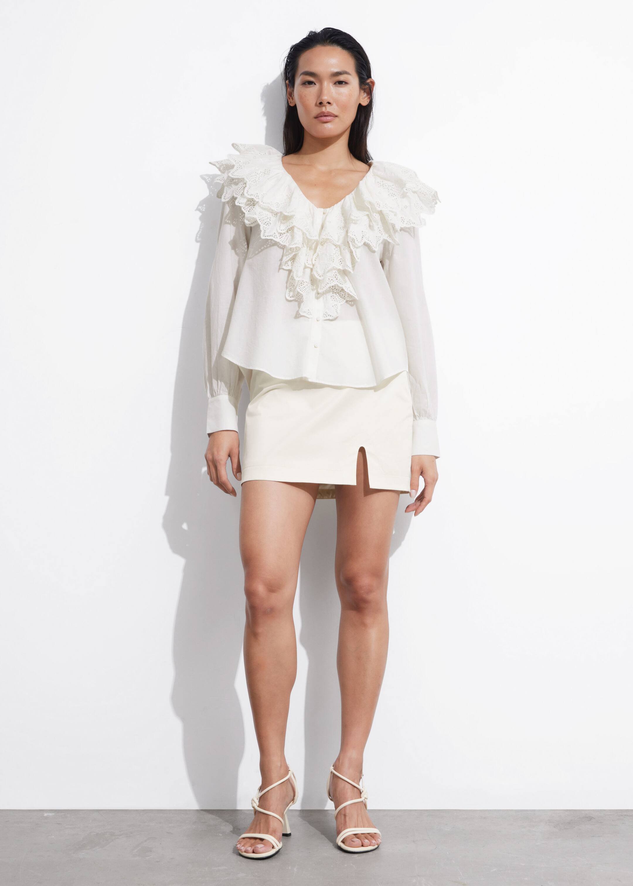 Layered Ruffle Blouse - Cream - Lookbook