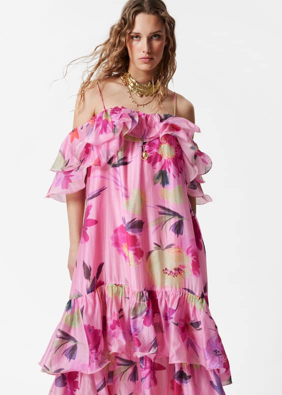 Off-Shoulder Ruffle Maxi Dress