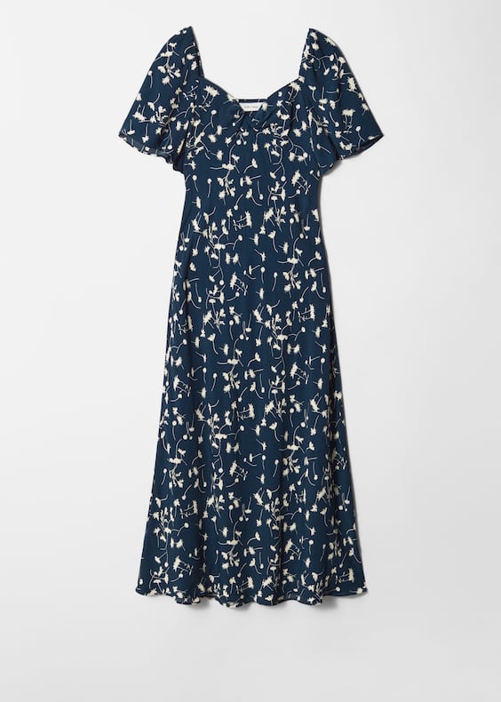 Flutter-Sleeve Midi Dress