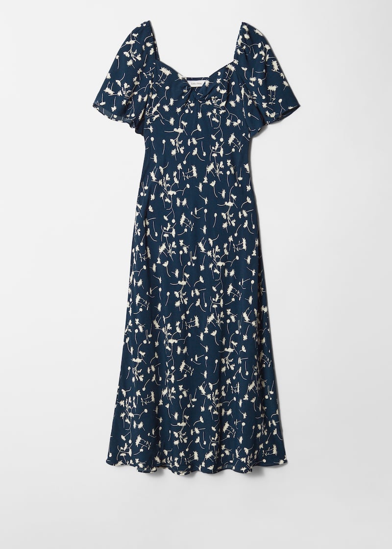 Flutter-Sleeve Midi Dress