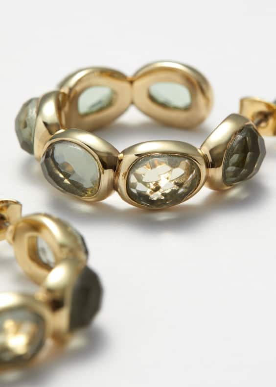 Vibrant Crystal Hoops