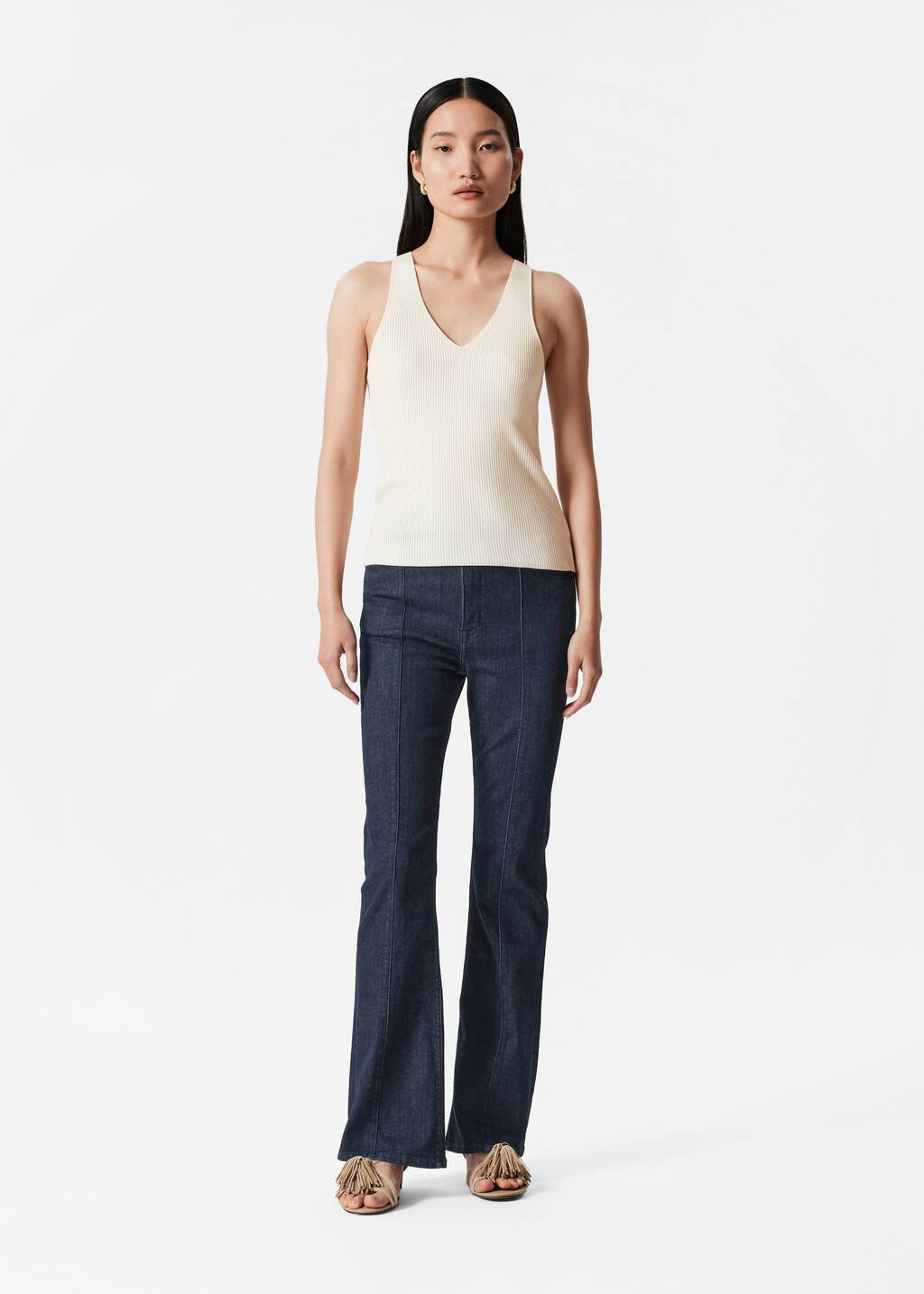 Rib-Knit Top - White - Tanktops & Camisoles - & Other Stories