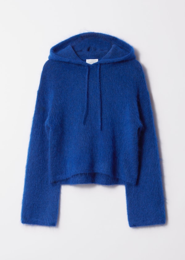 Knitted Mohair-Blend Hoodie