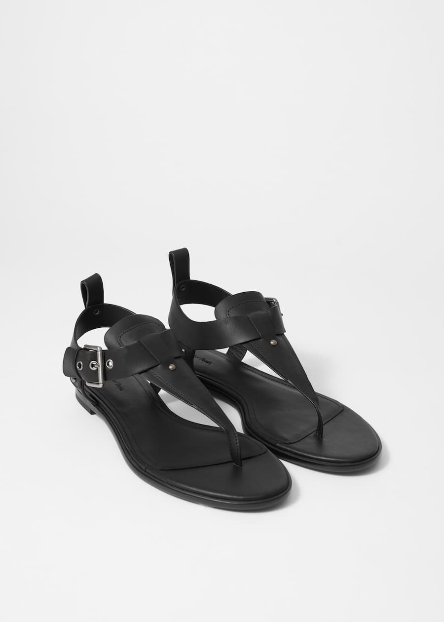Ankle-Strap Leather Sandals
