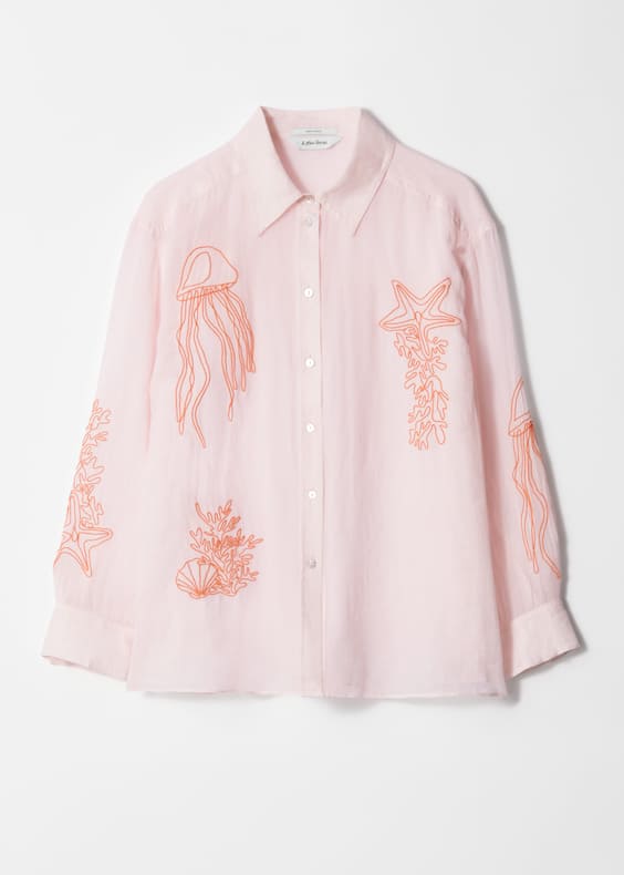 Embroidered Ramie Shirt