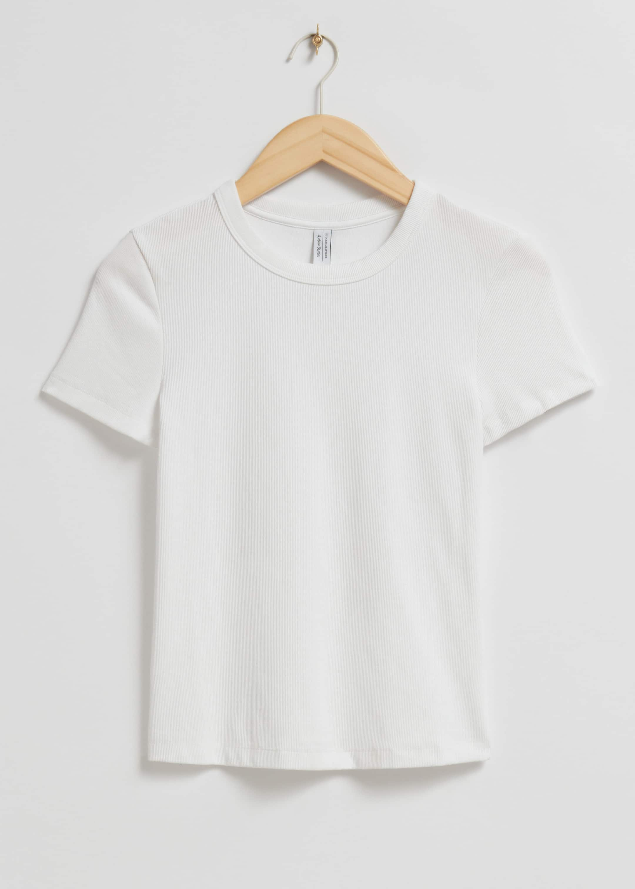 Image of Ribbed Cropped T-Shirt