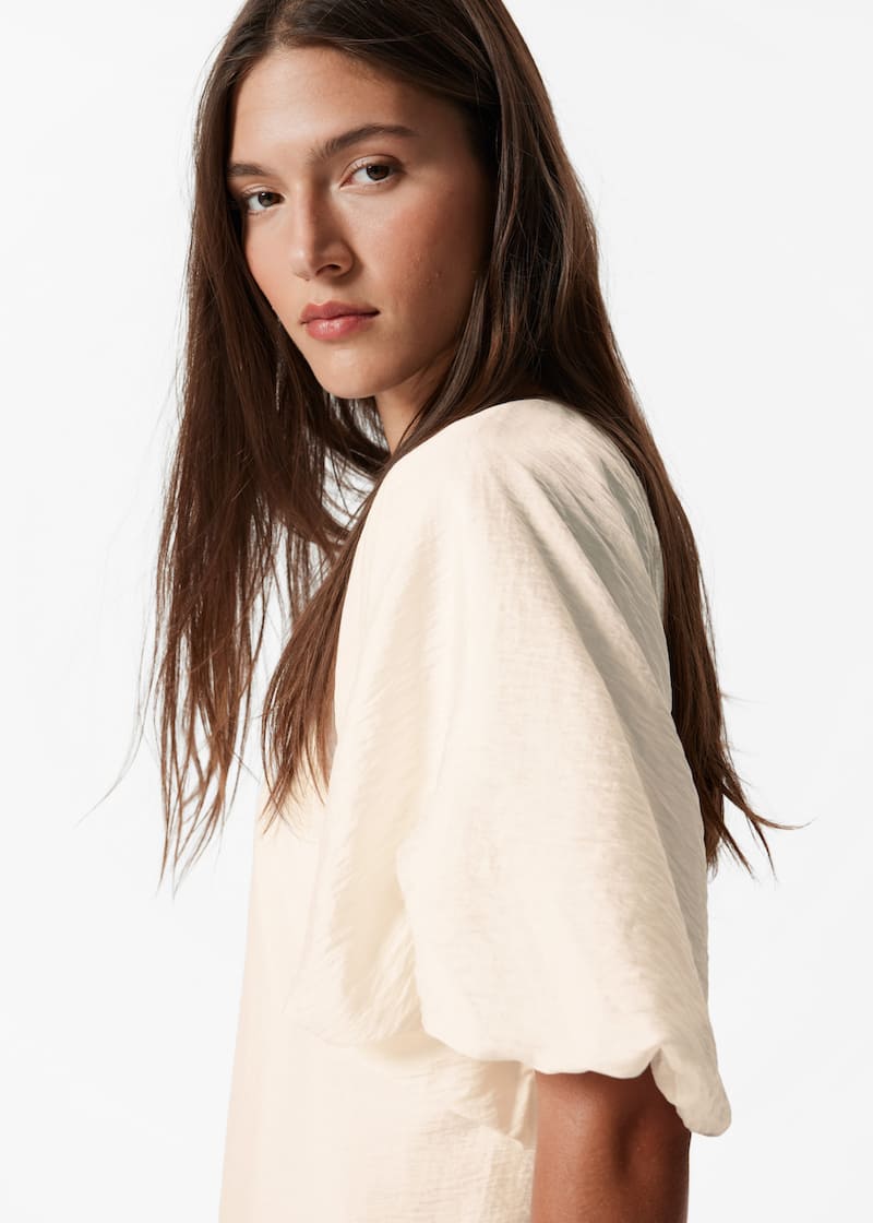 Puff-Sleeve Mini Dress