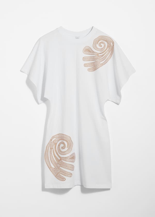 Embroidered T-Shirt Mini Dress