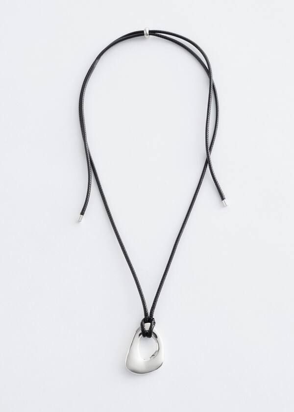 Sculptural Pendant Cord Necklace