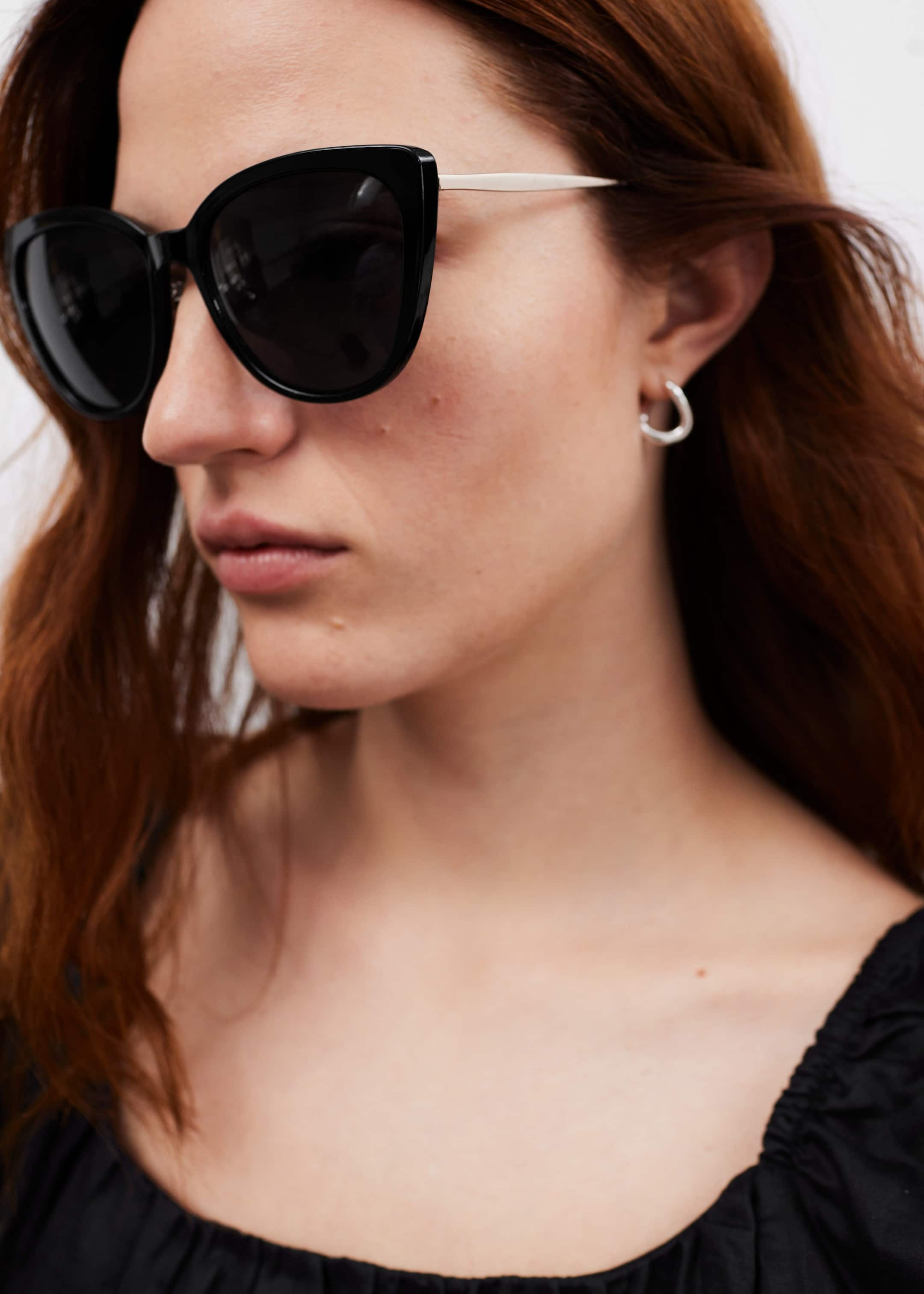 D-Frame Sunglasses - Black - Lookbook