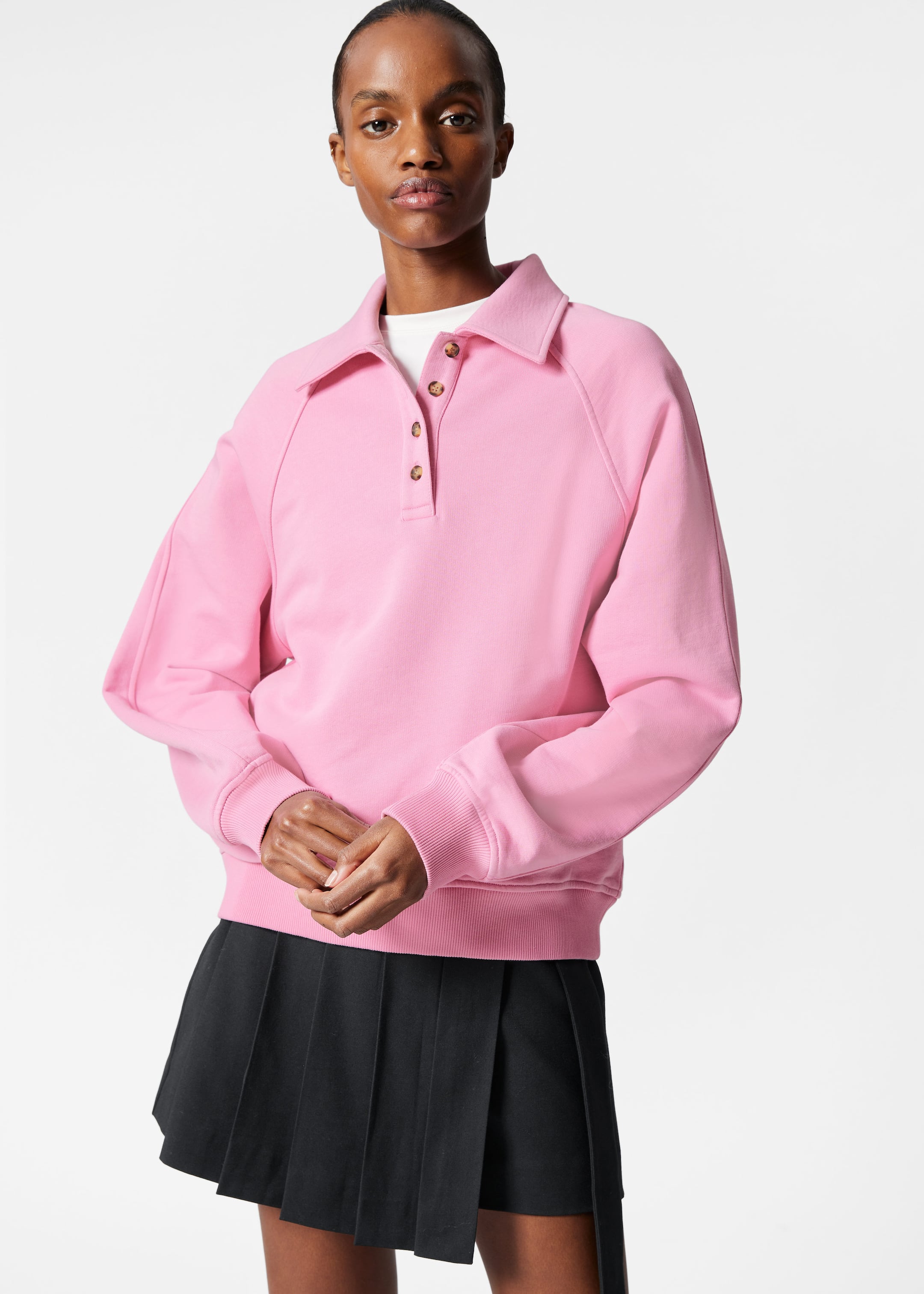 Image of Collared Polo Sweatshirt