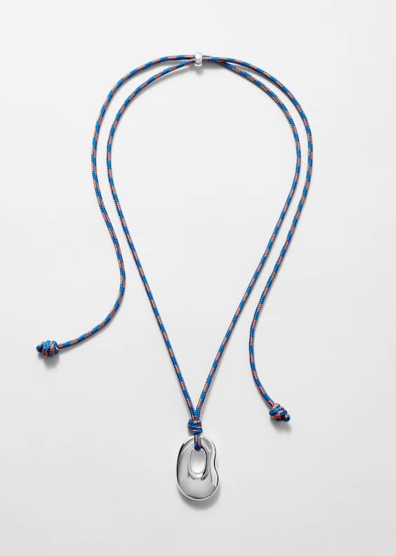 Sculptural Pendant Cord Necklace