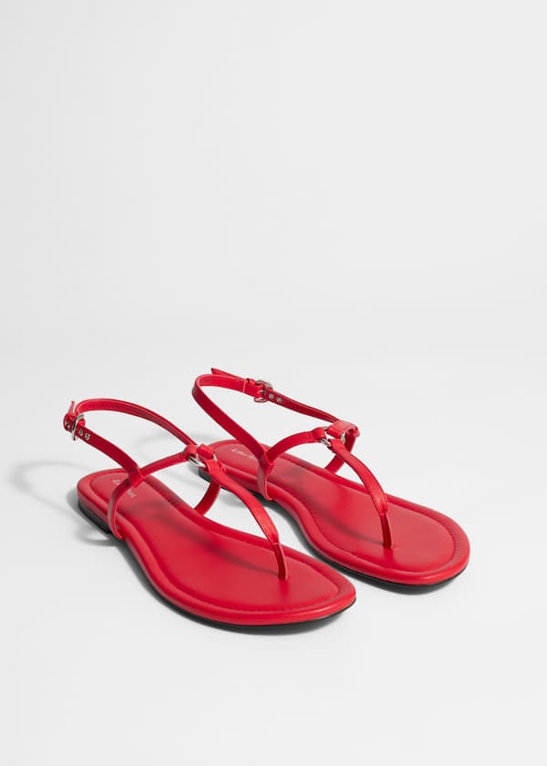 T-bar Leather Sandals