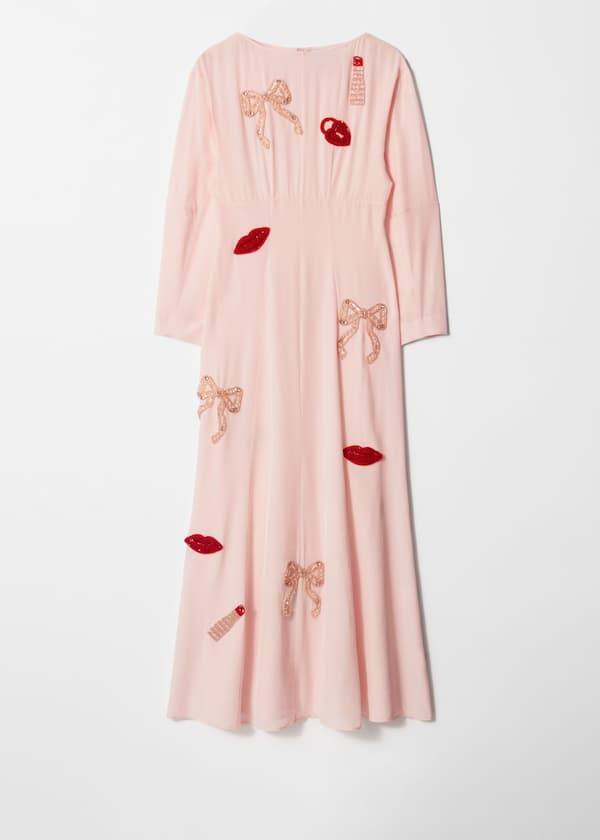 Bead-Embroidery Maxi Dress