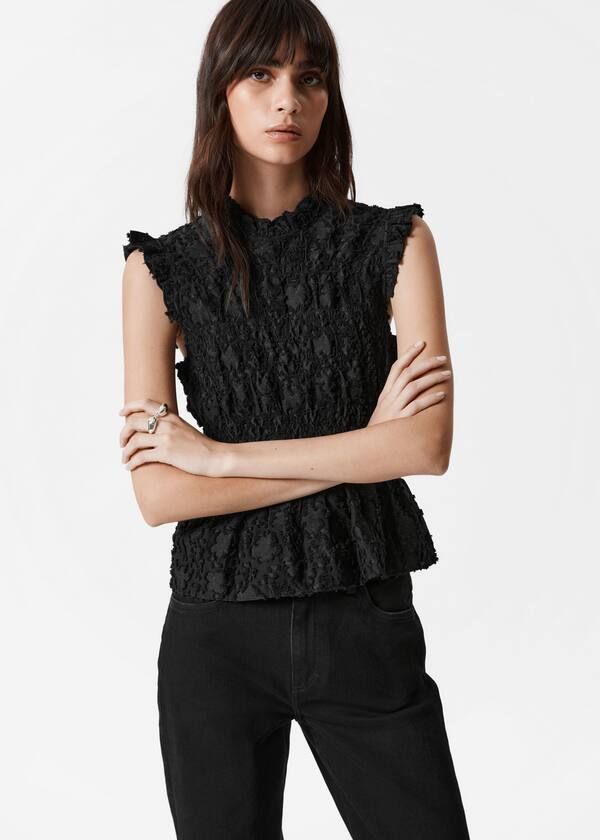 Smocked Peplum Top
