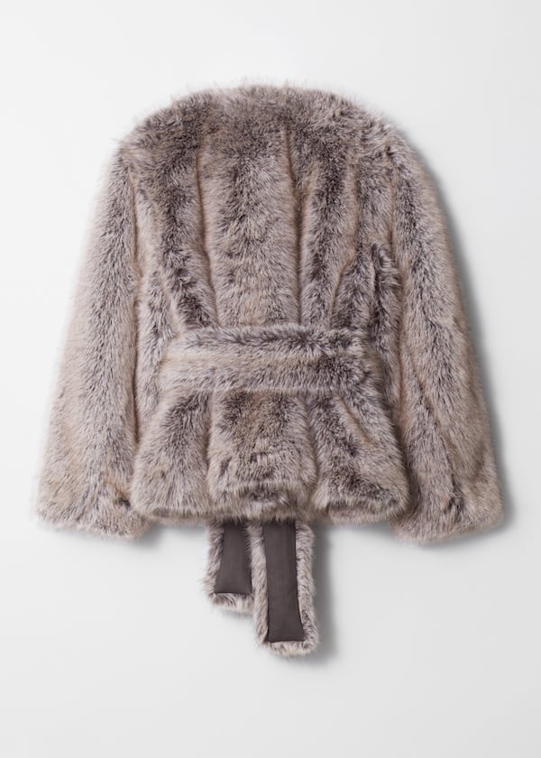Belted Faux Fur Jacket
