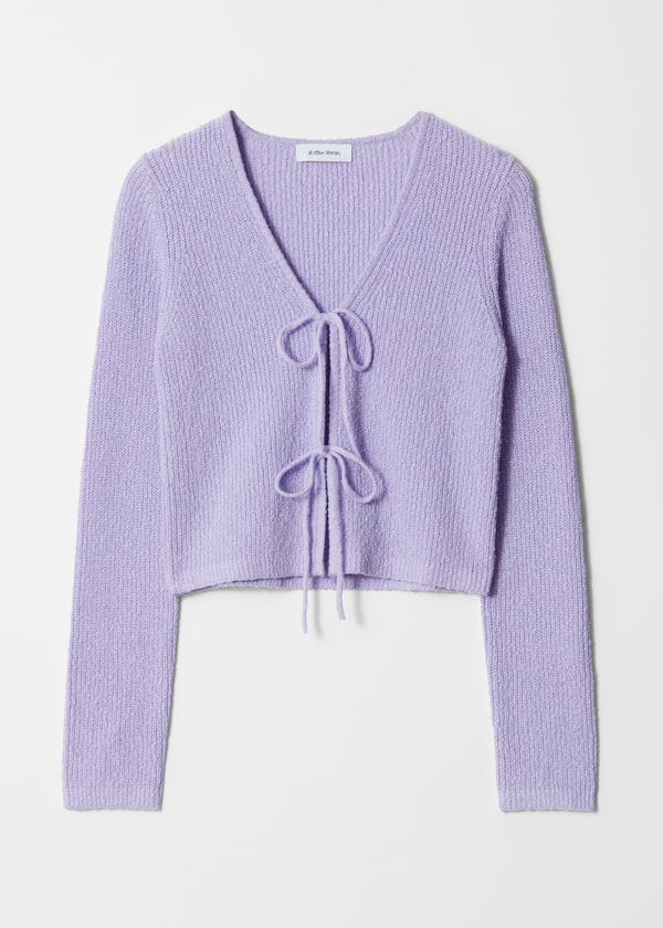 Knitted Tie-Detail Cardigan