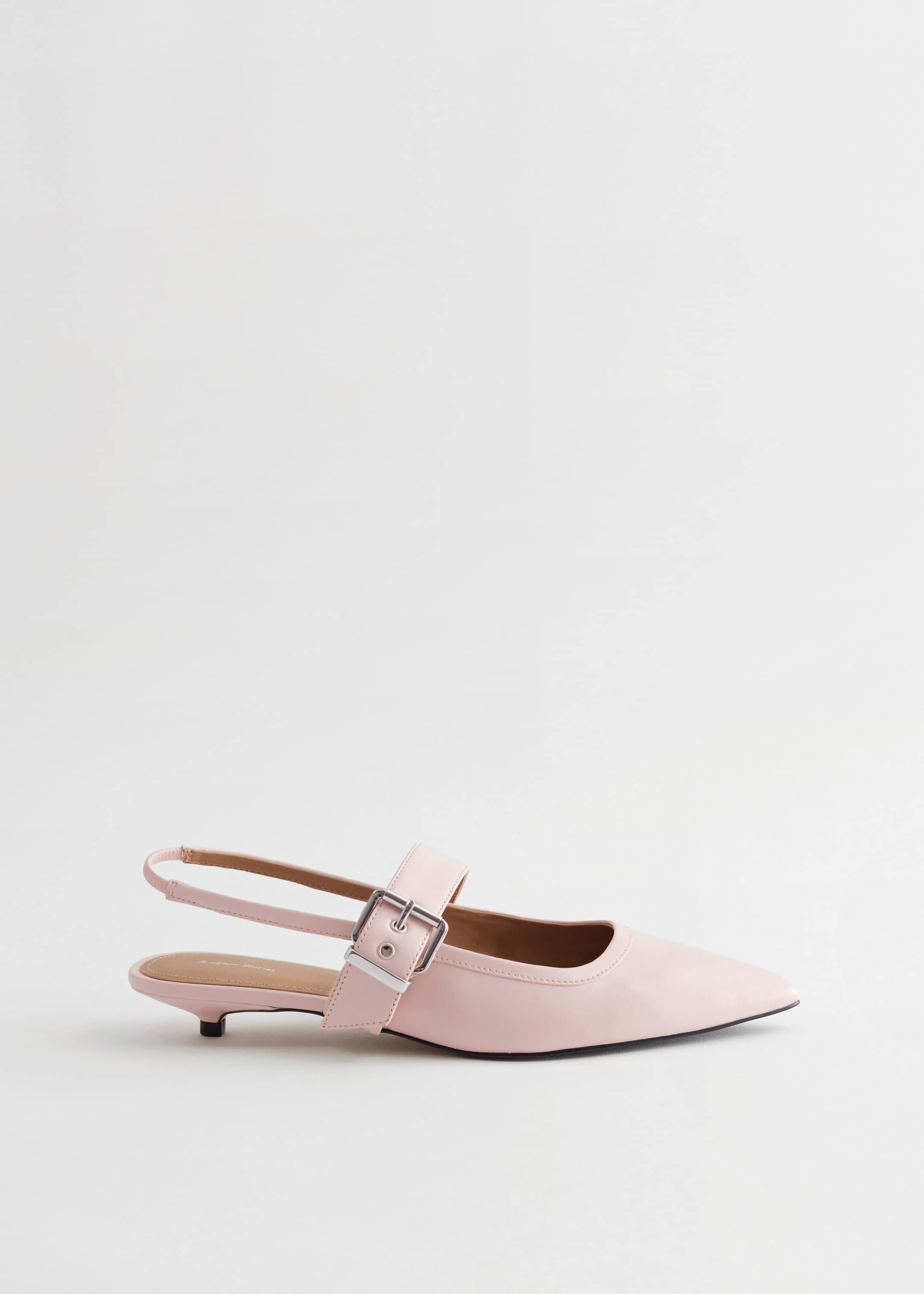 Slingback Leather Ballerinas - Light Apricot - Still Life