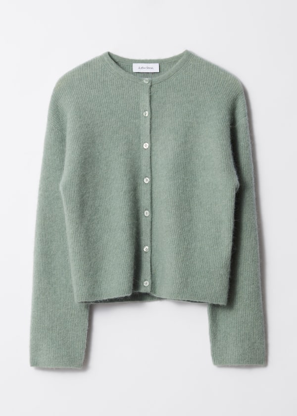 Alpaca-Blend Knitted Cardigan