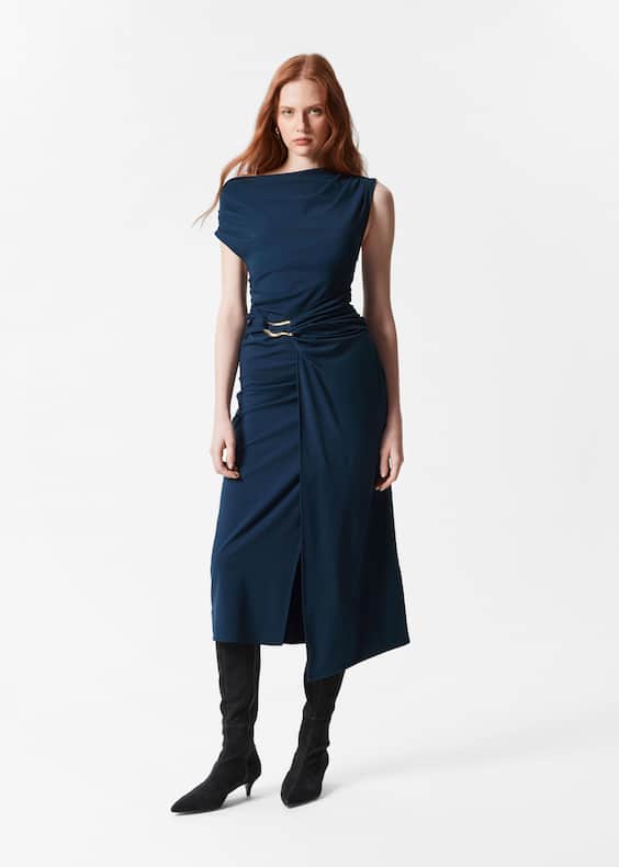 Draped Midi Dress