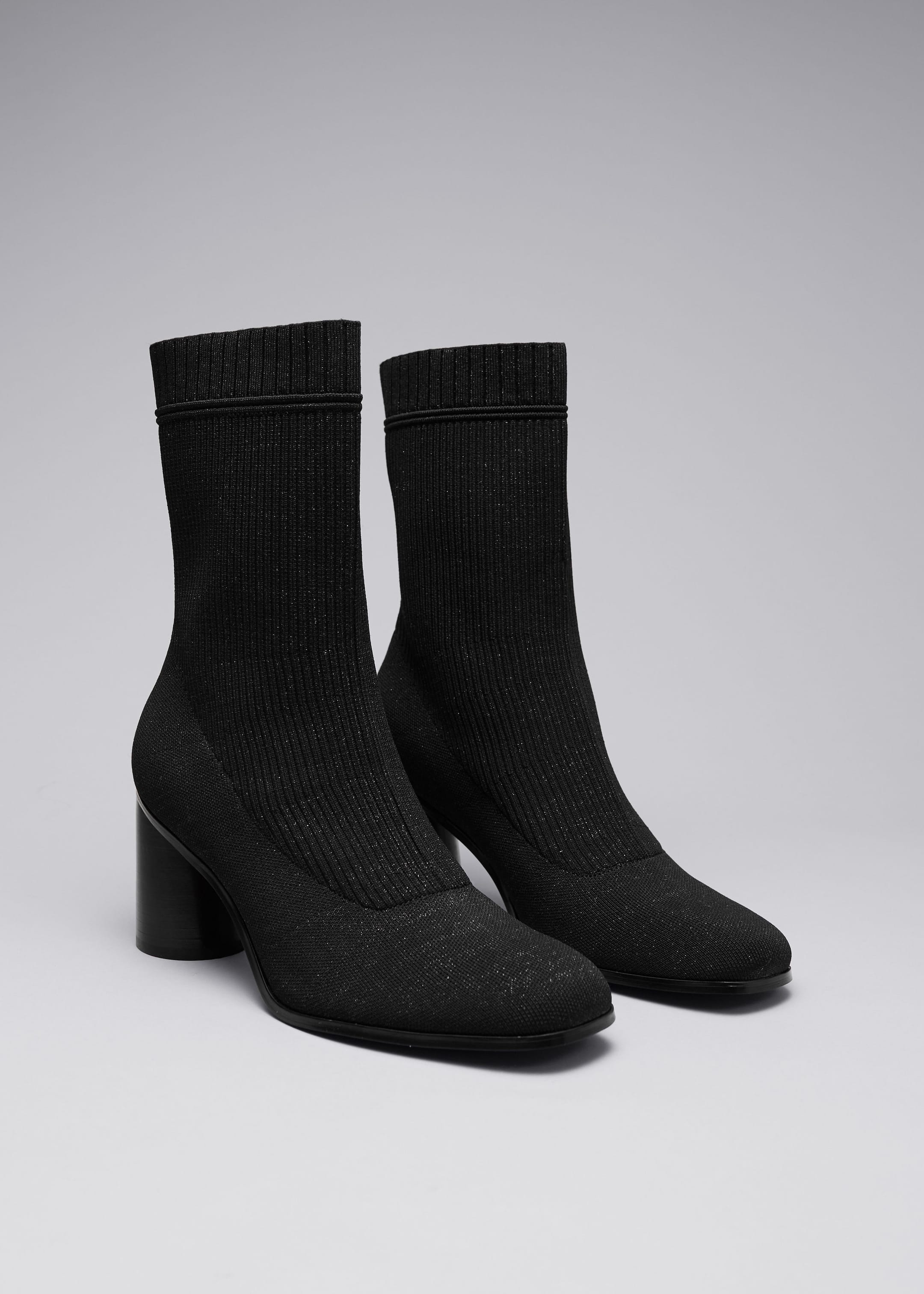 Knit Sock Boots - Black/Glitter - Still Life