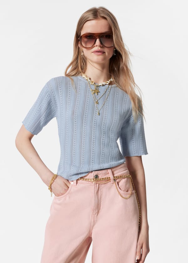Pointelle Knit T-shirt